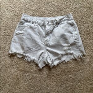 Aerie Daydream White Jean Shorts Size Medium